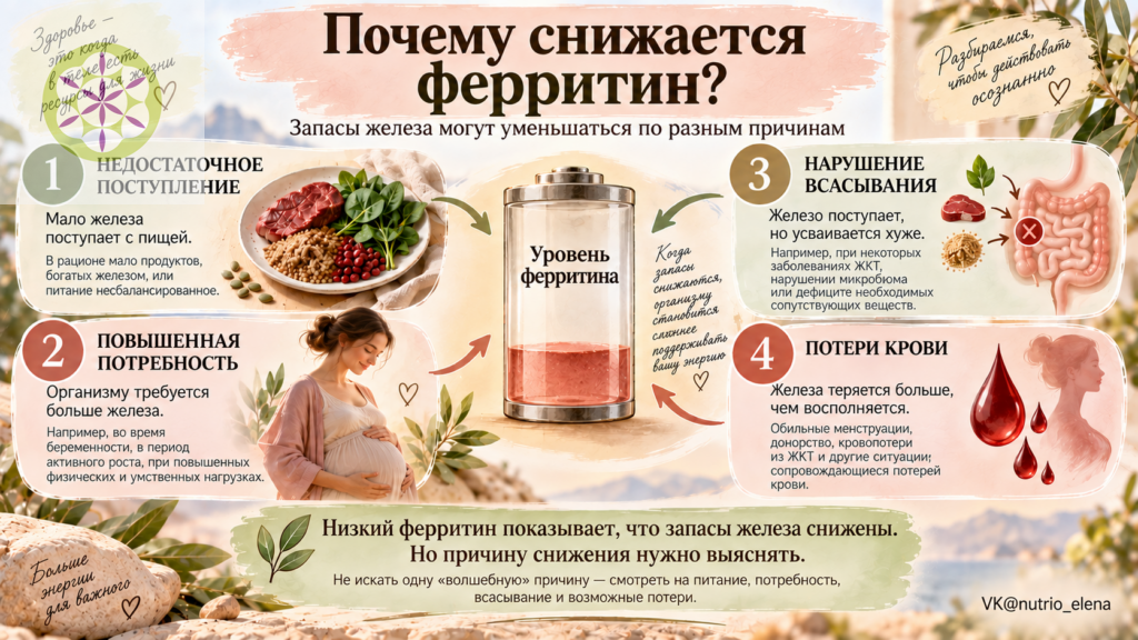 низкий ферритин при нормальном гемоглобине